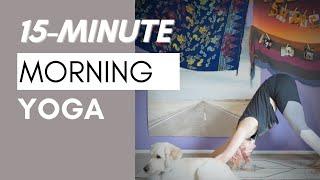 15 Minute Easy Morning Yoga | Easy Yoga Stretch to Wake Up and Start Your Day | Sharing Calm Yoga