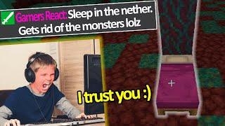 Kid Trolled by his chat to Sleep in the Nether... (Funniest Minecraft Fails & Wins Clips)