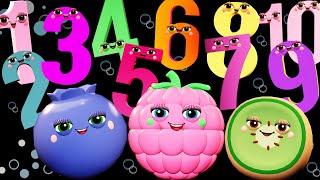 Dancing Fruit with Numbers 1 to 10  – Fun Sensory Video for Kids