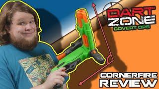 SHOOT NERF DARTS AROUND CORNERS!? Dart Zone Cornerfire Blaster Review