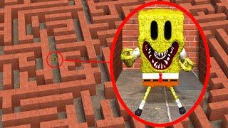 Nightmare Spongebob (Sponge Wuggy) Nextbot Chased Me In Maze - Garry's Mod