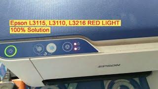 Epson L3115, L3110, red light blinking solution ( service required) problem 100% solution