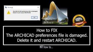 How to FIX. The ARCHICAD preferences file is damaged. Delete it and restart ARCHICAD #archicad