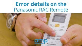 How to check the error details on a Panasonic residential (RAC) air conditioning system