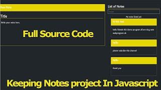  Keeping  Notes project In Javascript  | Free Download Soure Code | Techno Trickcode