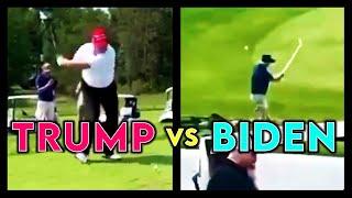 Watch Trump's Golf Swing VS Biden's Golf Swing