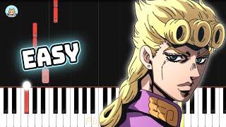 [full] JoJo Golden Wind OST - "Giorno's Theme/Il vento d'oro" - EASY Piano Tutorial & Sheets