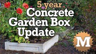 Concrete Garden Box 5 Year Update - Block Molds