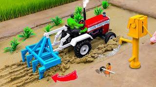 DIY tractor mini plough machine science project | diy tractor supply water pump diesel engine