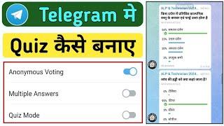 Telegram Group me Quiz kaise banaye || How to Create Quiz in Telegram group