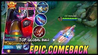 COMEBACK IS REAL!! ALDOUS LATE GAME MONSTER - TOP 1 GLOBAL ALDOUS BUILD ~ MLBB