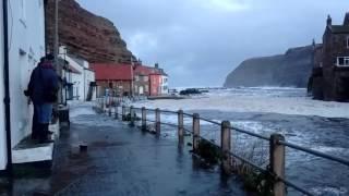 Tidal surge at Staithes Friday 13th Jan 2017