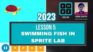 Code.org Lesson 5 Swimming Fish in Sprite Lab | Express Course 2023 Update