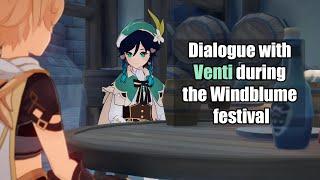 Venti asks Traveler out for a drink | Windblume festival 3.5 dialogue