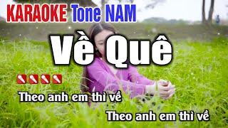 Về Quê Karaoke Tone Nam Dễ Hát Nhất - Karaoke Nhạc Sống Thanh Ngân