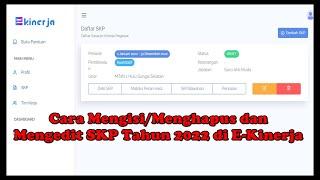 Cara Mengisi/Menghapus dan Mengedit SKP Tahun 2022 di E-Kinerja BKN