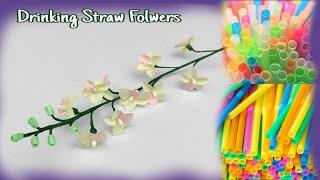 Drinking Straw Craft Ideas/Straw Flowers Making/DIY Drinking Straw Flowers/Orchid Flower Craft