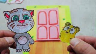 DIY. My talking Tom 2 paper quiet book / How to play with paper game