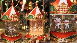 DIY Рождественская карусель | Снежный шар из банки своими руками | DIY Chrismas carousel