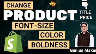 Change product title and product price font size color and boldness Shopify | #day10