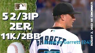 Braxton Garrett (24) 11K game | Aug 2, 2022 | MLB highlights