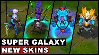 All New Super Galaxy Skins Annie Gnar Elise Nidalee - Skins Spotlight (League of Legends)