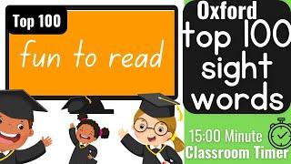 Top 1-100 Sight Words Kindergarten and Year 1 Oxford List | School Poster TV | Classroom Timer