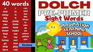 Dolch Pre- Primer Sight Words (Preschool - Kindergarten) Sight Word Flashcards 40 words