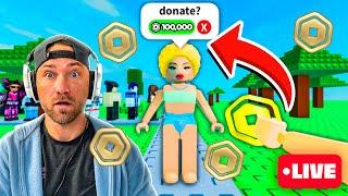 EVERYONE GETS ROBUX in GREEDY NOOBS X Update LIVE!