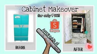 AFFORDABLE PLASTIC CABINET MAKEOVER| USING ₱90 WALLPAPER ONLY| PHILIPPINES