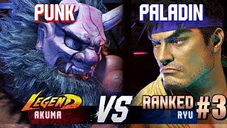 SF6 ▰ PUNK (Akuma) vs PALADIN (#3 Ranked Ryu) ▰ High Level Gameplay