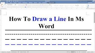 How To Draw Line In Word