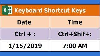 Keyboard Shortcut Keys Date And Time In Microsoft Excel | EXCEL