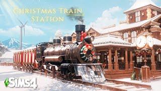 The Sims 4 - Christmas Train Estation - Relaxing Speed Build ASMR (CC Links)