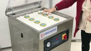 WECANPAK caviar vacuum packing machine test 30g tins