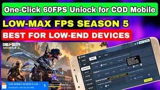 One-Click 60FPS Unlock for COD Mobile Season 5 | Codm Config | Cod Mobile Lag Fix Config | Codm