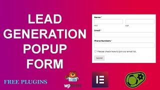 Lead generation form with wordpress popup plugin free | Elementor popup | Popup maker