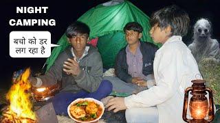 coldest winter night camping with frends | camping in india | village gavala