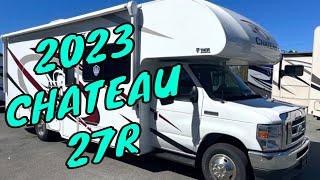 NEW 2023 THOR CHATEAU 27R CLASS C Gas Motorhome Ford V8 Dodd RV Solar King Bed Walkthrough