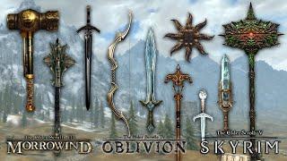 Morrowind vs. Oblivion vs. Skyrim - Weapon Artifacts Comparison