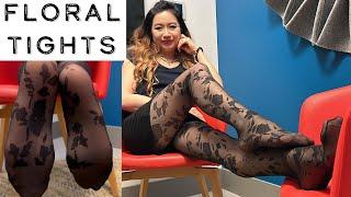 Patterned Nylons Tights Review! Pantyhose Stockings Hosiery Feet Soles Toes Long Legs Girl