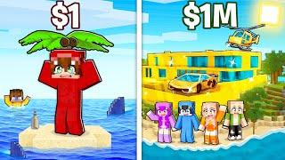 Isla de 1$ vs Isla de 1.000.000$ en Minecraft!