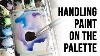 Handling Paint on the palette | Beginner's Watercolor Tutorial