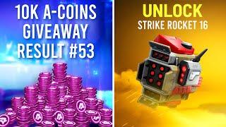 Strike Rocket 16 Unlock - 10k Acoins Giveaway Result #53 - Mech Arena