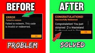 Redeem Code Error Problem Solve | Redeem Code Not Working | Error Redeem Code | Redeem Code Website