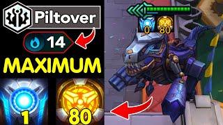 14 Loss Streak MAX Cash-Out 80 Stacks! (INSANE PILTOVER GAME) | TFT Set 9