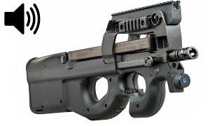 Sound of a shot "P90" submachine gun (Sound effect)