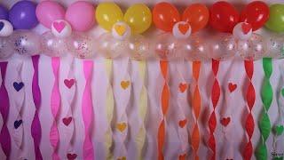 Surprisingly Fast Birthday Decoration Made in FEW Minutes | Rainbow Balloon Decoration For Birthday