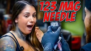 Giuliana Cabrazia Gets Blackout Sleeve With 123 Mag Needle!!!