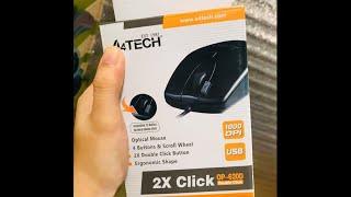 A4TECH Optical Mouse 2X Click Op-620D Unboxing